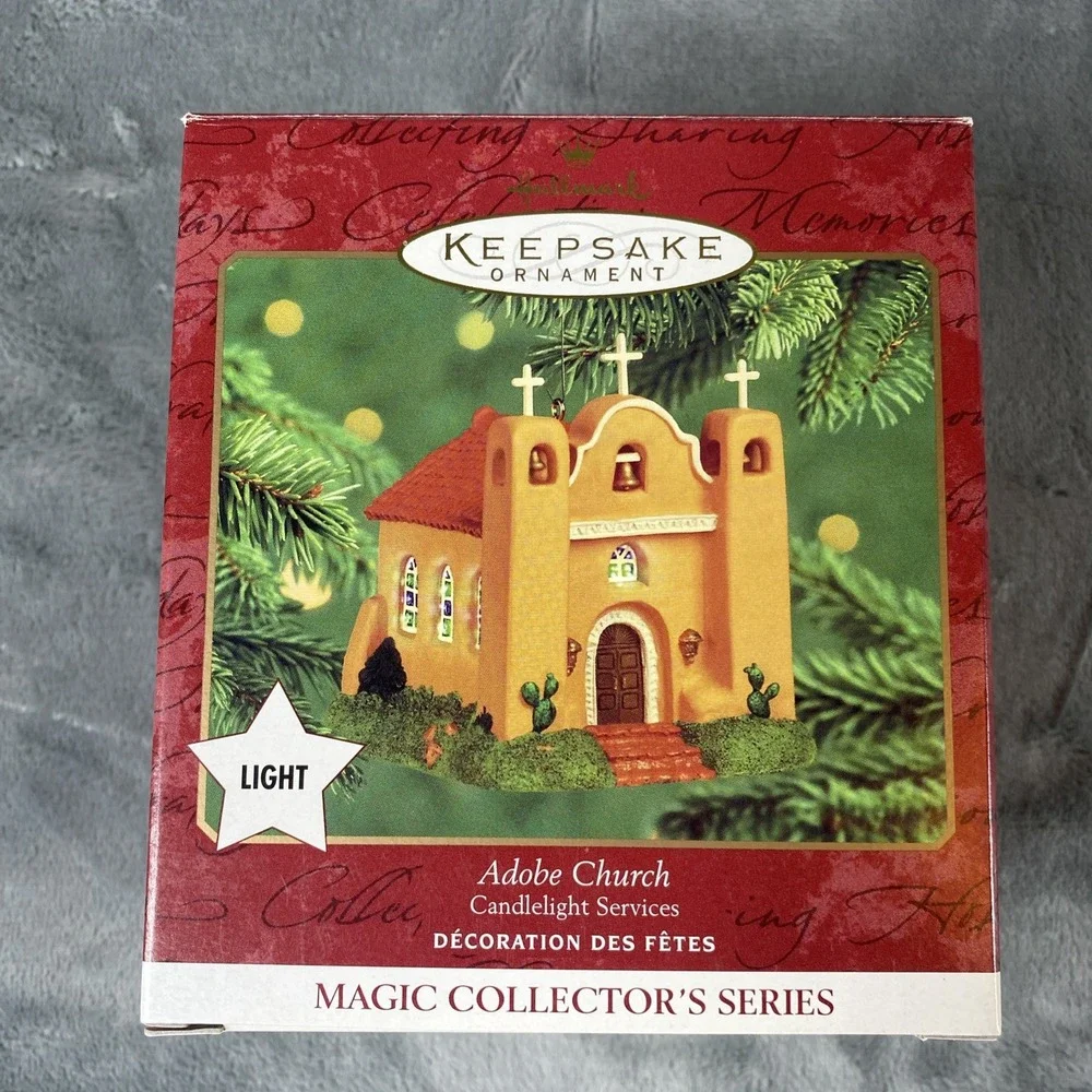 HALLMARK ADOBE CHURCH #3 SERIES 2000 MAGIC LIGHT CHRISTMAS KEEPSAKE ORNAMENT